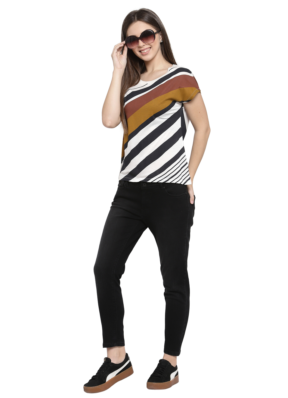 Jimena Ss  Striper T-Shirt, , large image number 3
