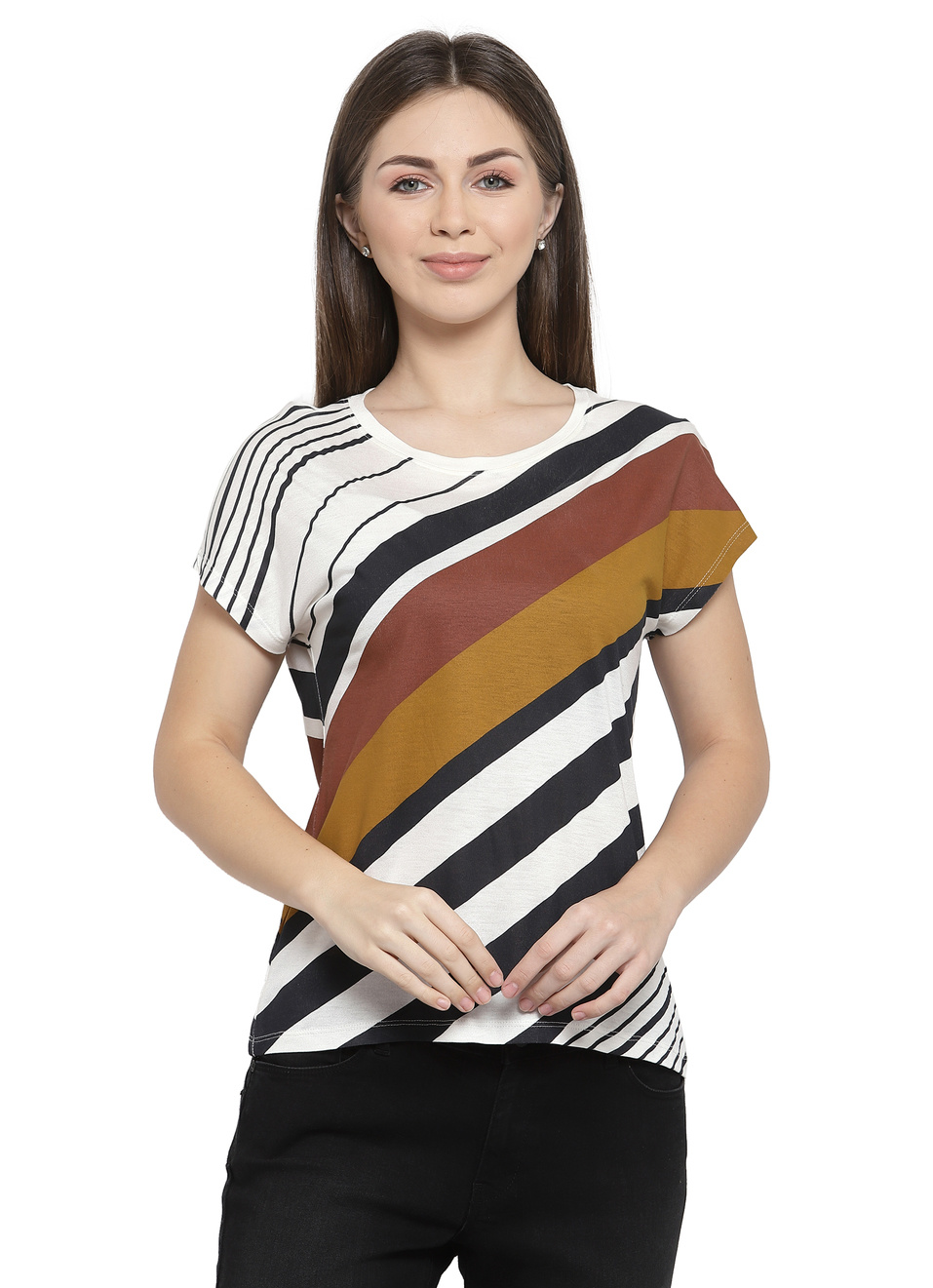 Jimena Ss  Striper T-Shirt, , large image number 0