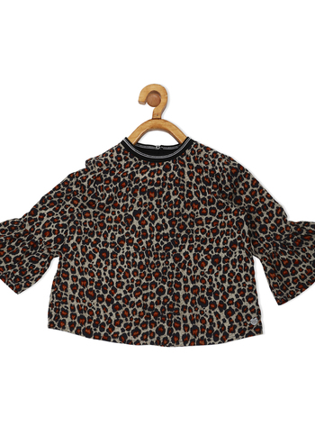 Bambi Ss Animal Printed Top