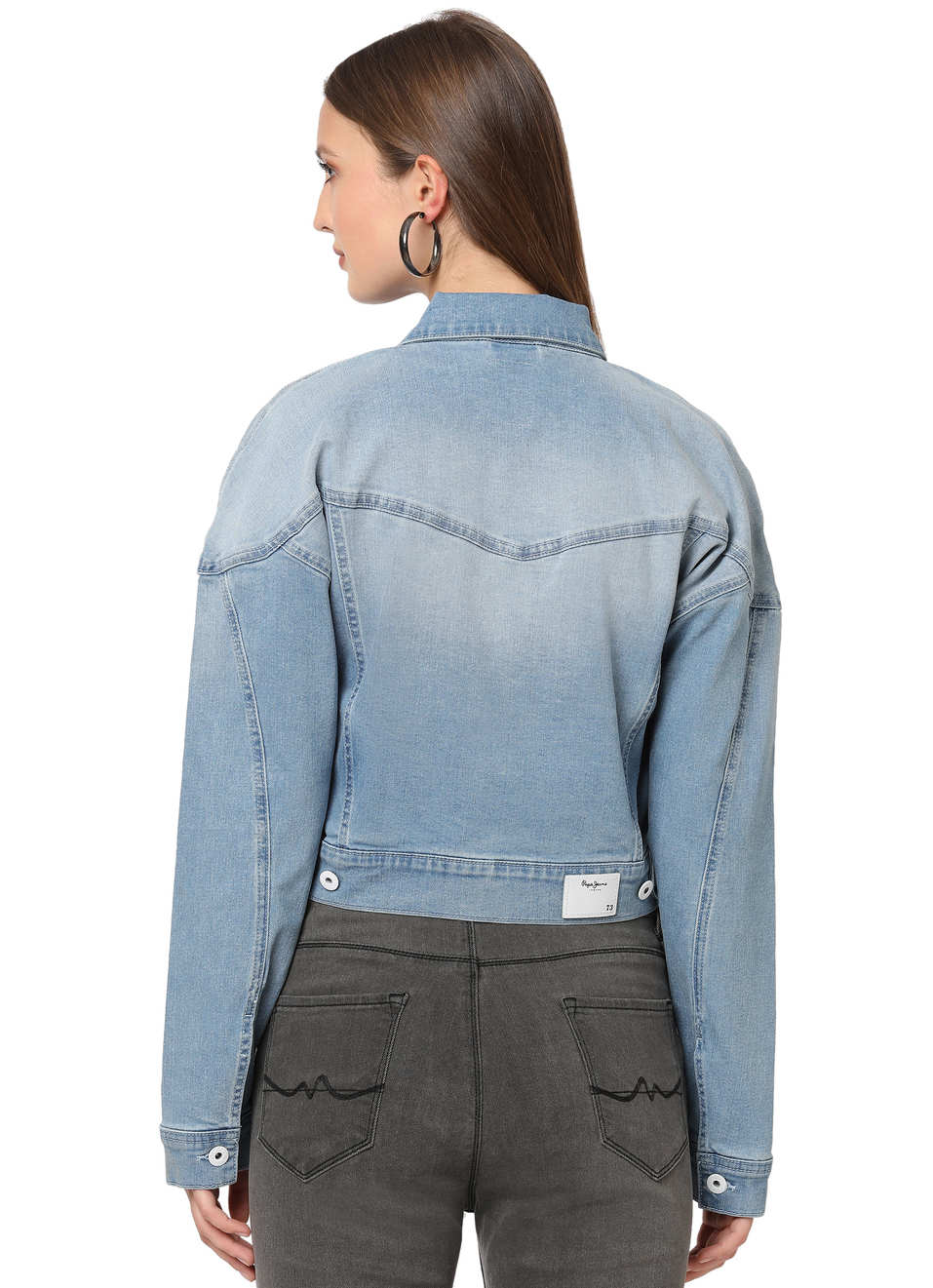 Maryam Crop Trucker Jacket Loose Fit Crop Length, , large image number 1