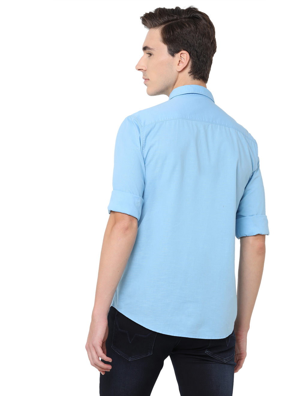 Dibo Solid Cotton Slub Shirt., , large image number 1