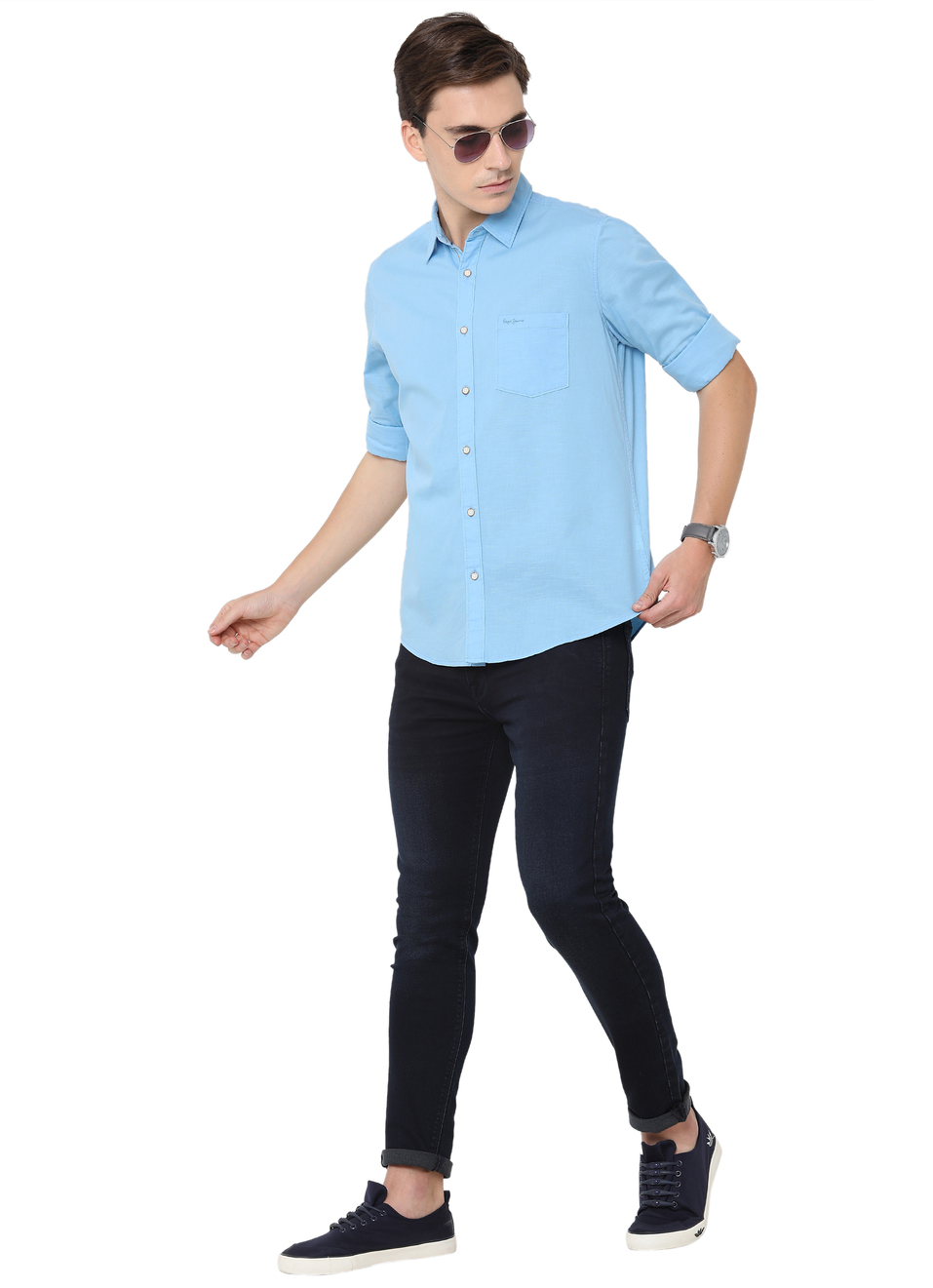 Dibo Solid Cotton Slub Shirt., , large image number 3