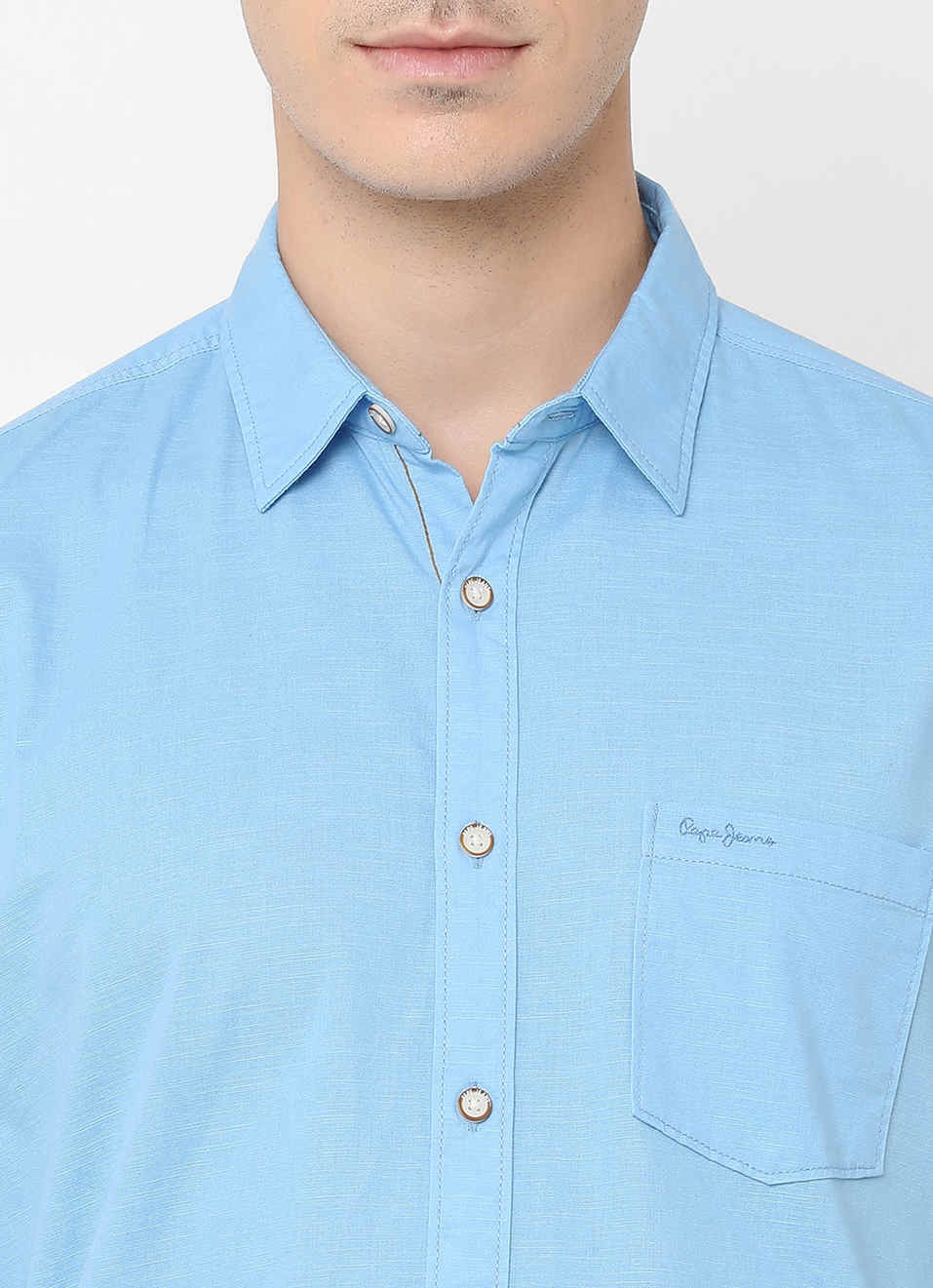 Dibo Solid Cotton Slub Shirt., , large image number 4