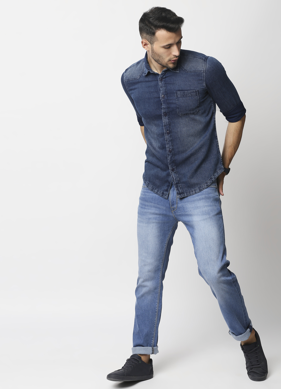 Euro Indigo Twill Shirt, , large image number 2