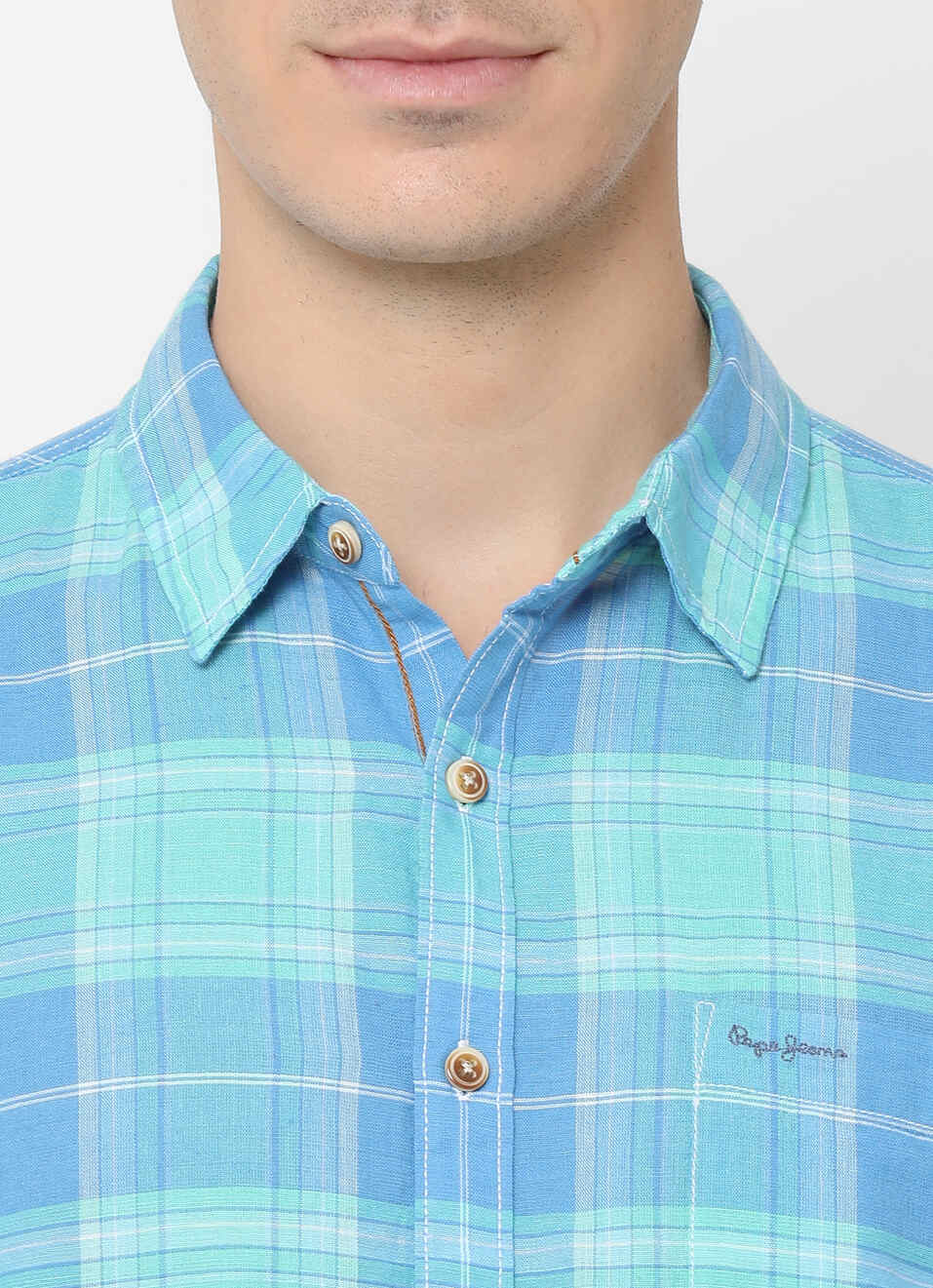 Chintz Cotton Linen Check Shirt, , large image number 4