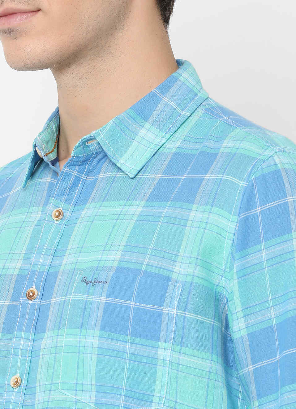 Chintz Cotton Linen Check Shirt, , large image number 5