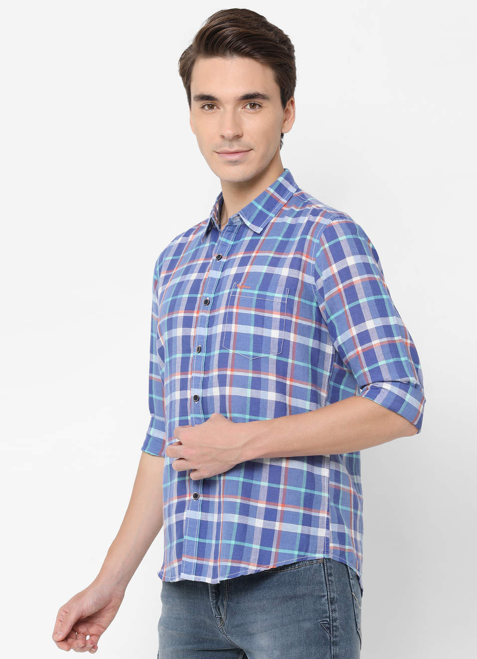 Champ Cotton Linen Check Shirt, , large image number 2
