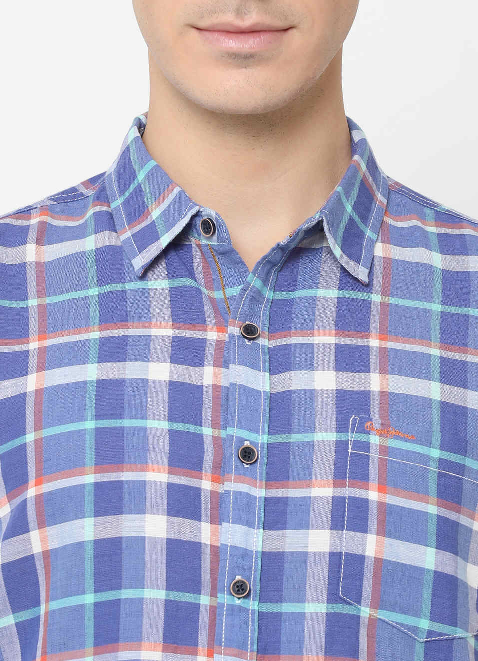 Champ Cotton Linen Check Shirt, , large image number 4