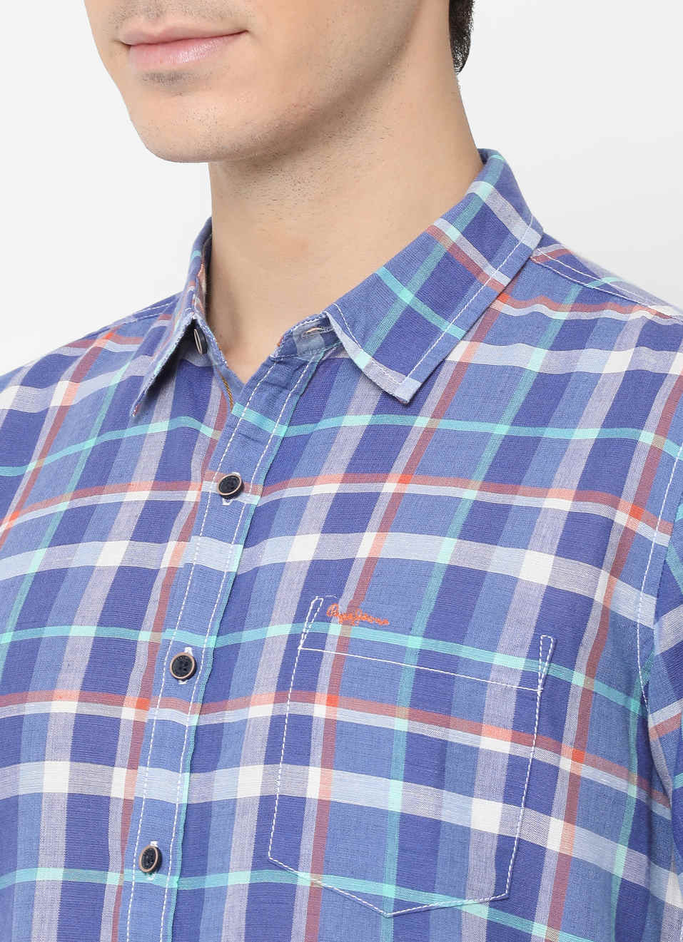 Champ Cotton Linen Check Shirt, , large image number 5