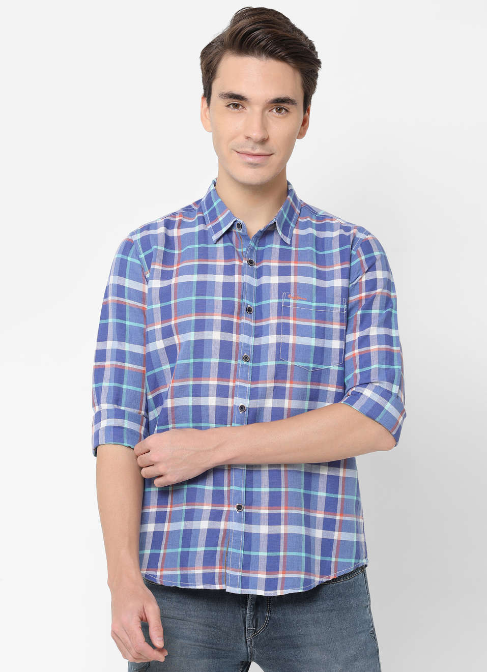 Champ Cotton Linen Check Shirt, , large image number 0