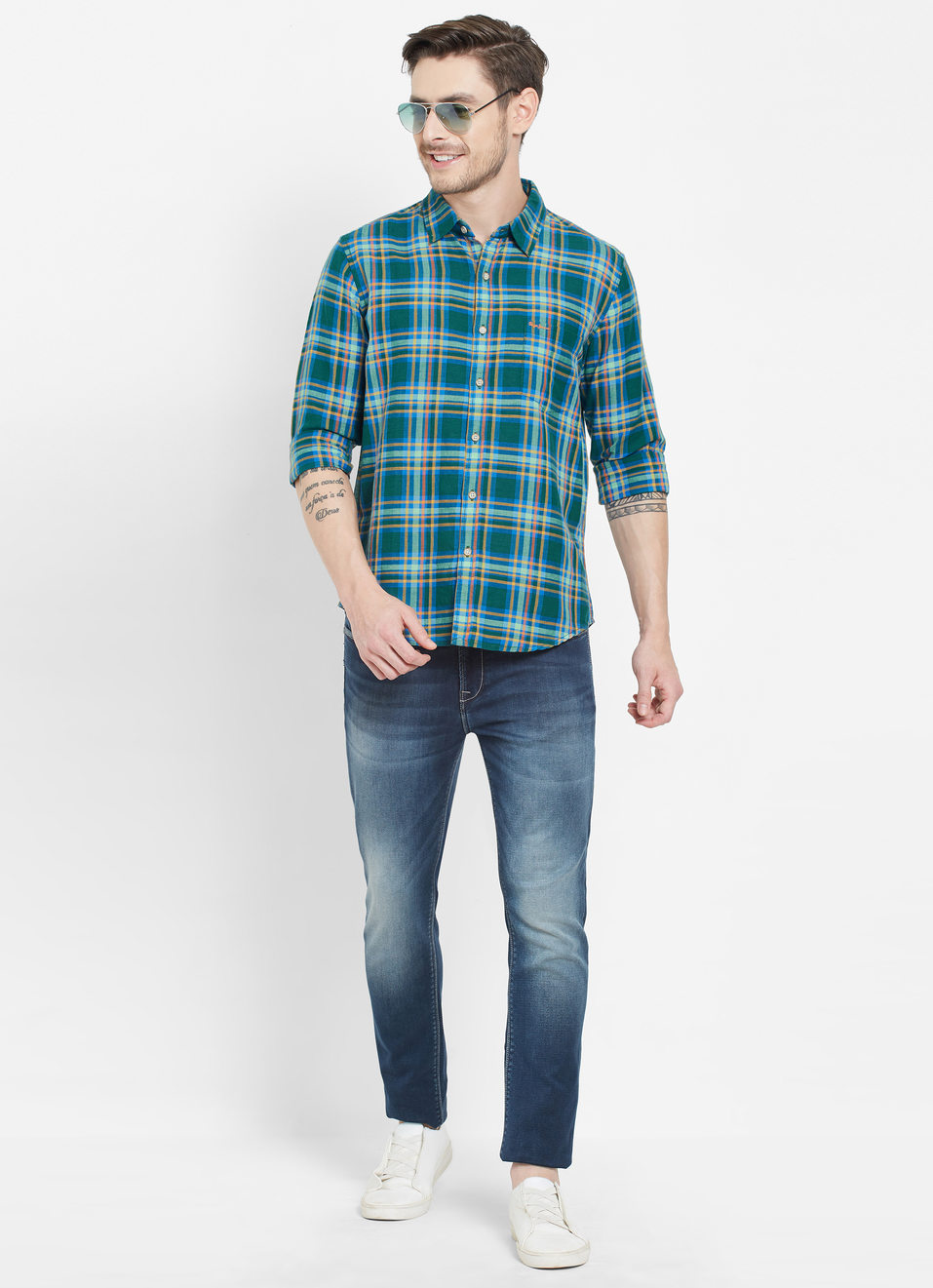 Buckster Cotton Linen Check Shirt, , large image number 3