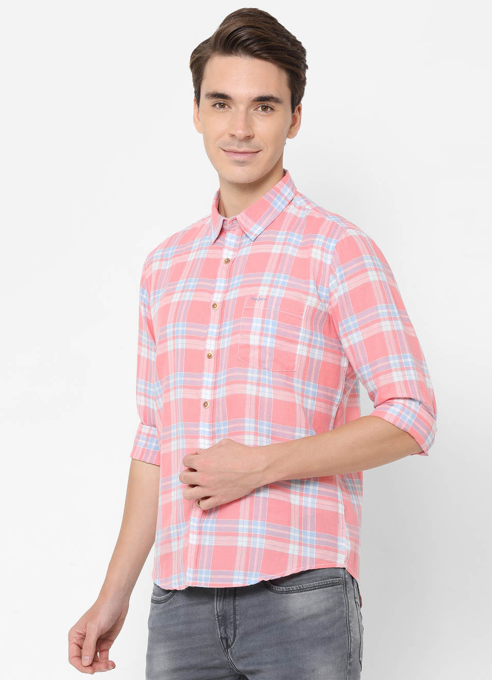 Brook Cotton Linen Check Shirt, , large image number 2