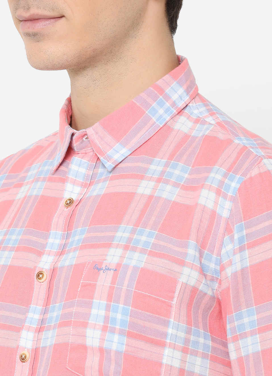 Brook Cotton Linen Check Shirt, , large image number 5