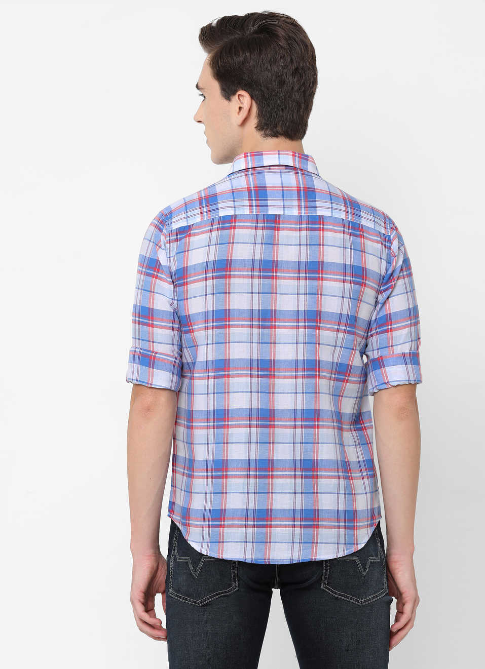 Blake Cotton Linen Check Shirt, , large image number 1