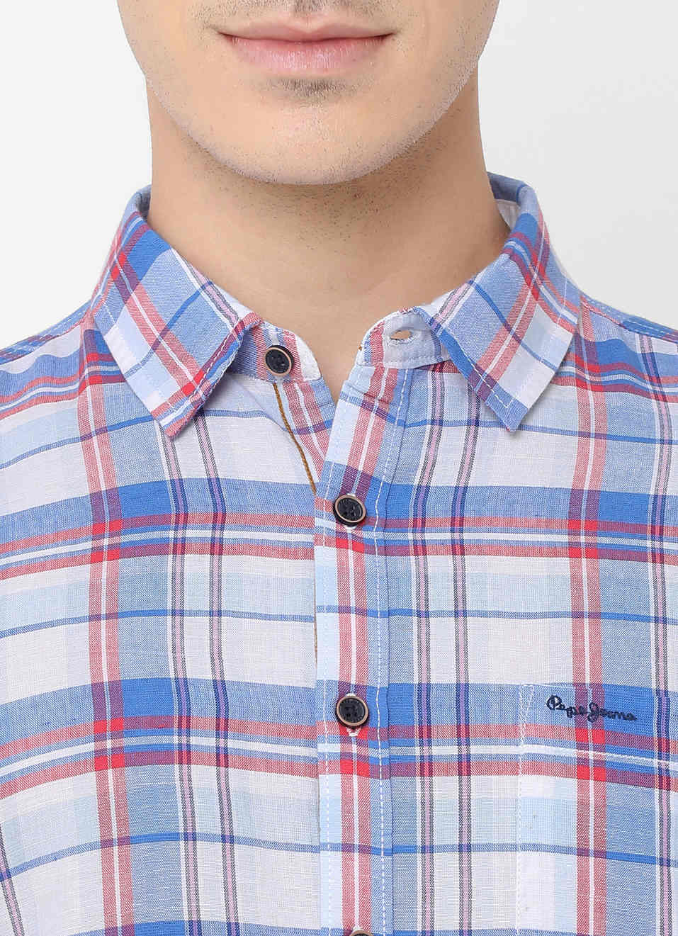 Blake Cotton Linen Check Shirt, , large image number 4