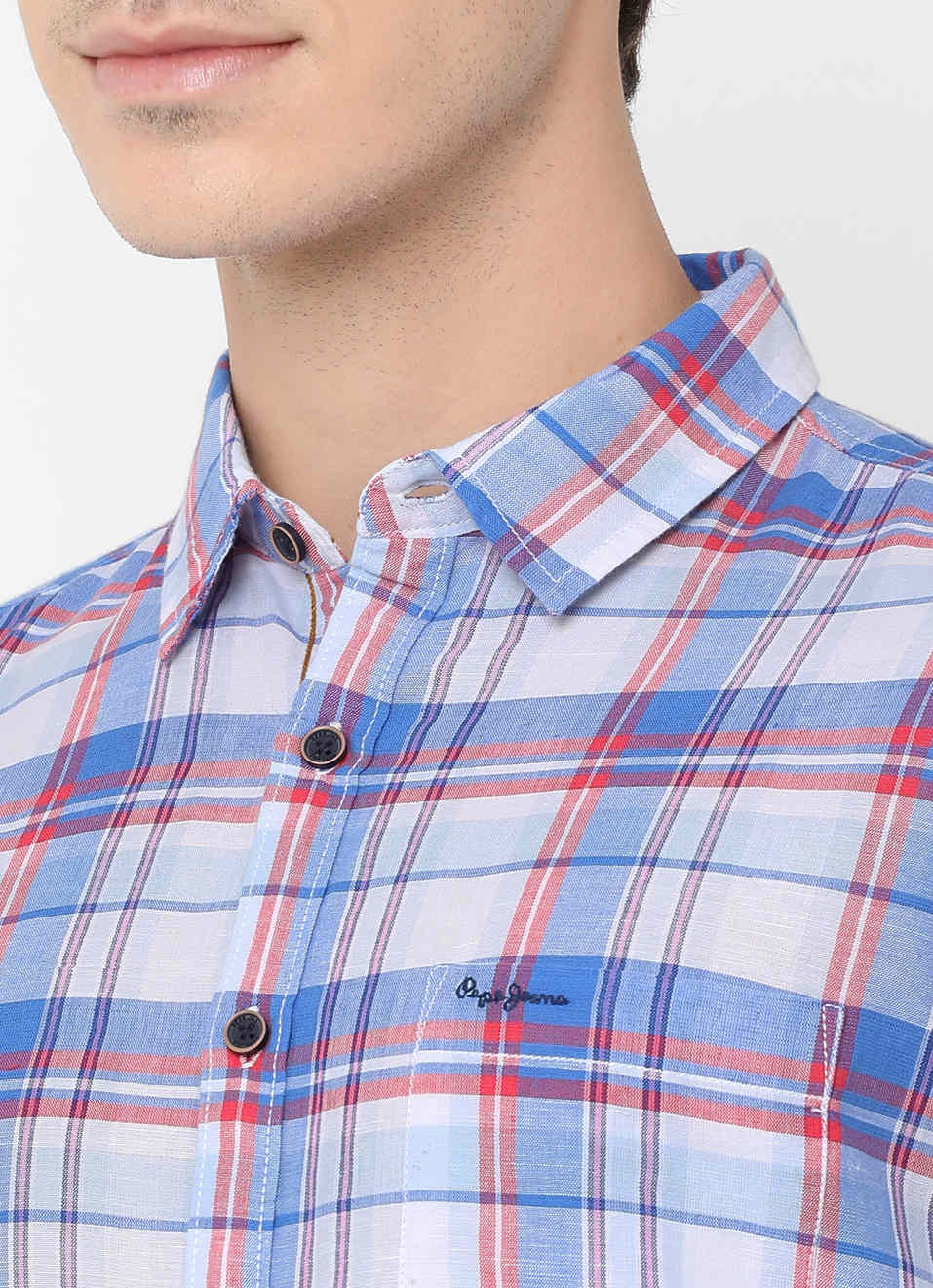 Blake Cotton Linen Check Shirt, , large image number 5