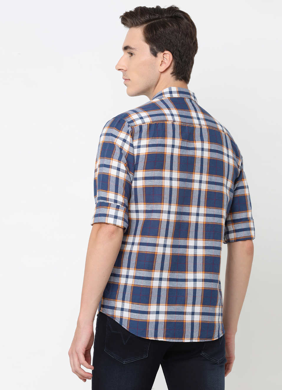 Bison Cotton Linen Check Shirt, , large image number 1