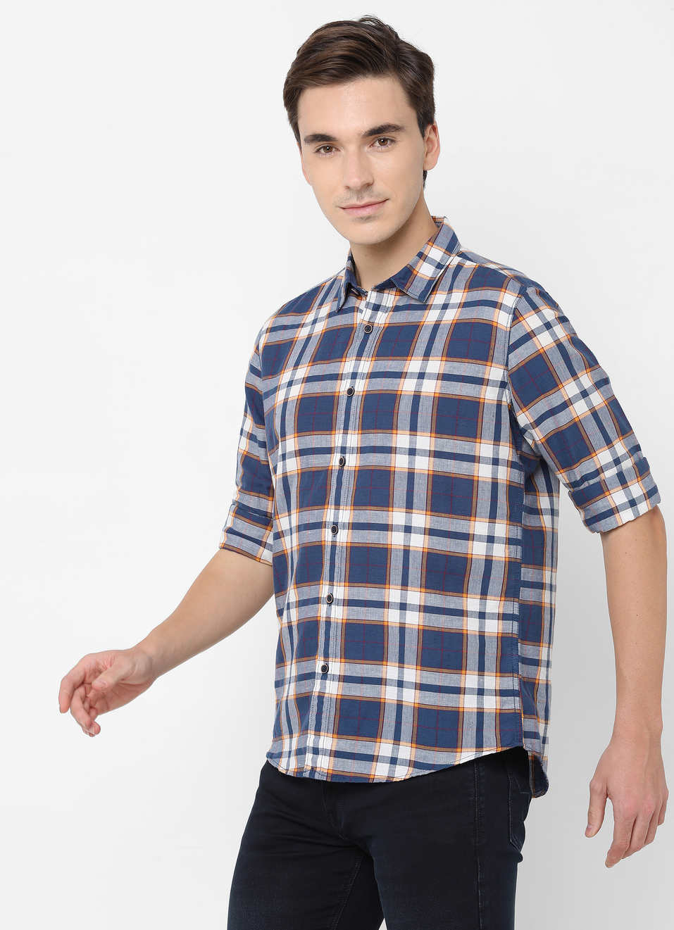 Bison Cotton Linen Check Shirt, , large image number 2