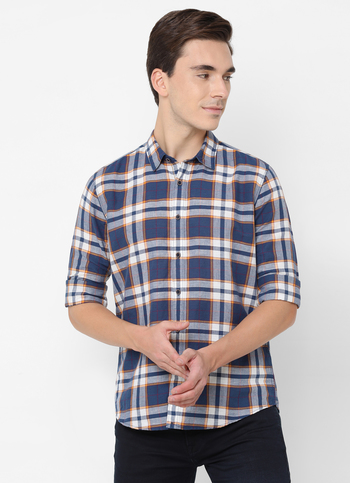 Bison Cotton Linen Check Shirt