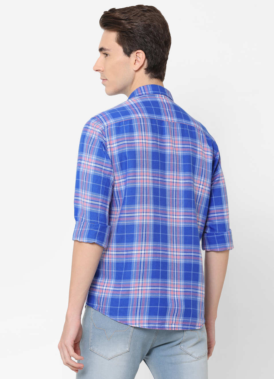 Baldo Cotton Linen Check Shirt, , large image number 1