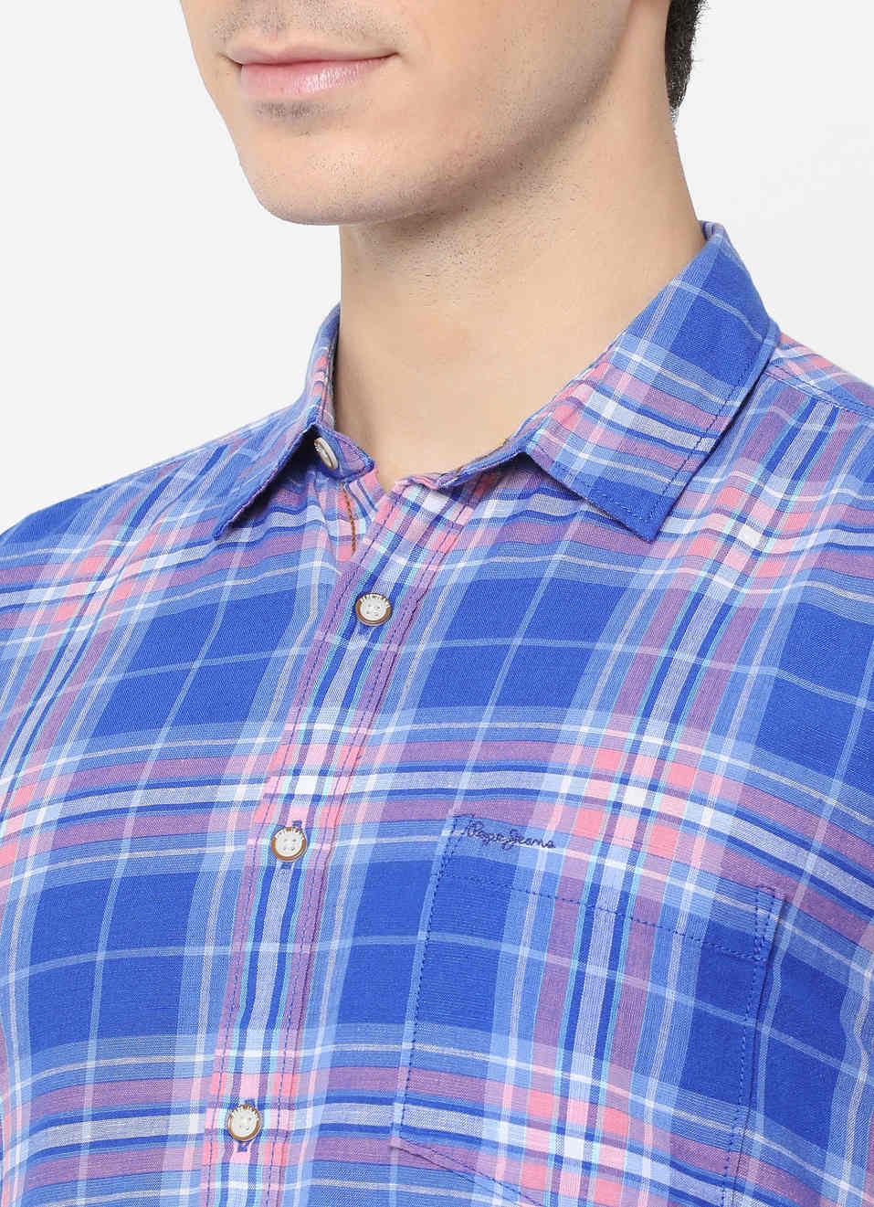 Baldo Cotton Linen Check Shirt, , large image number 5