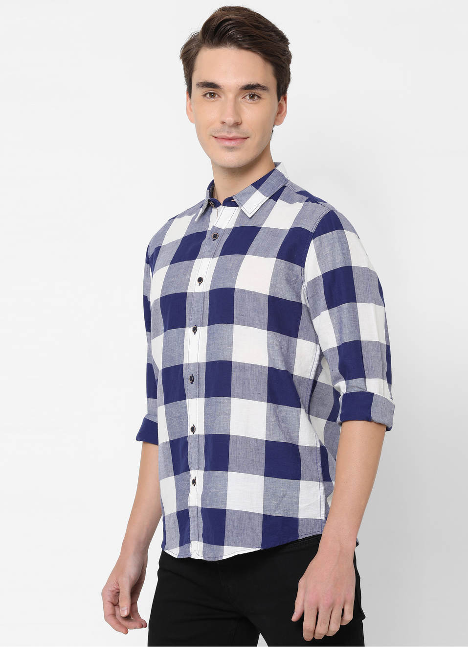 Aster Cotton Linen Check Shirt, , large image number 2