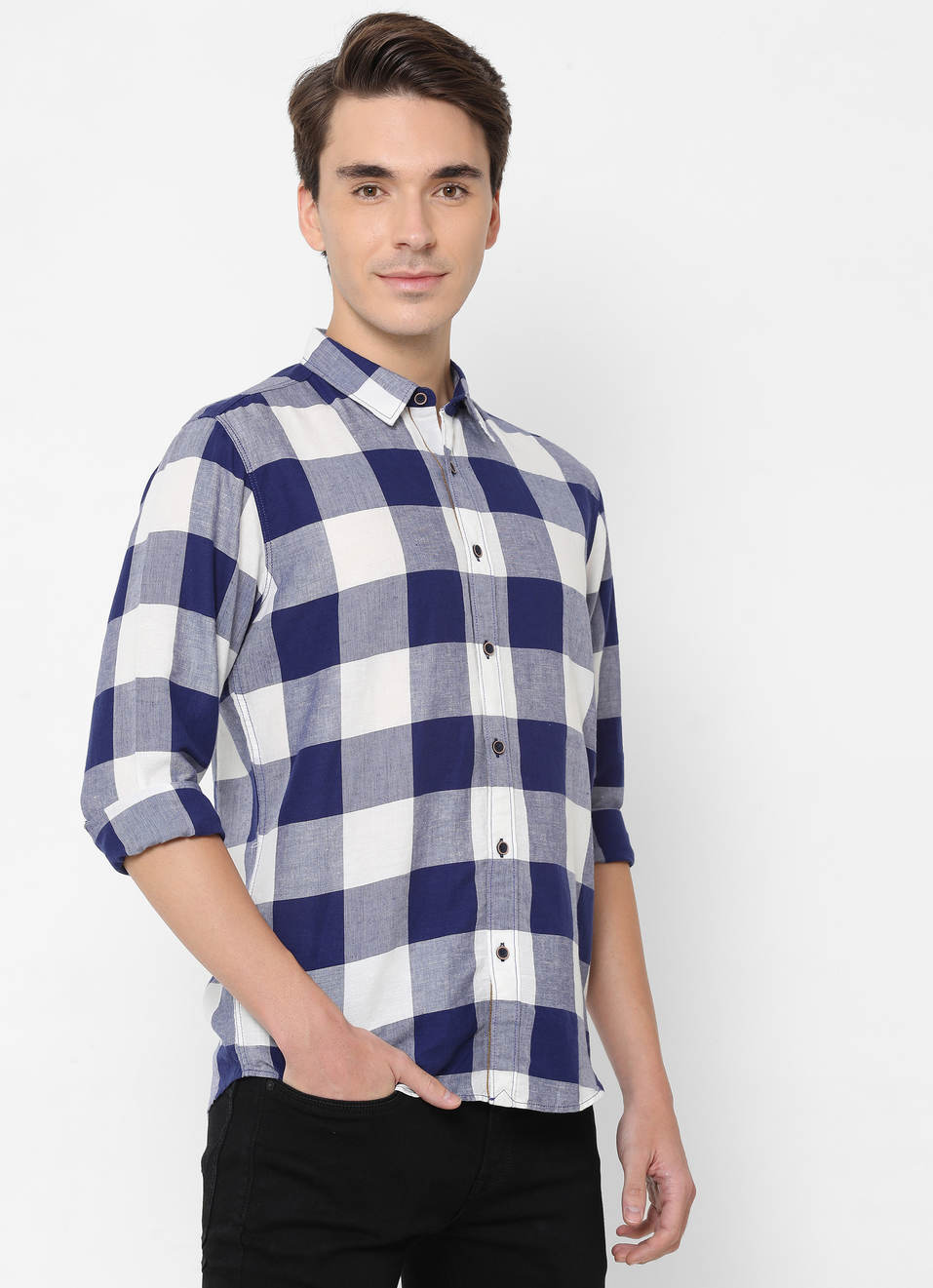 Aster Cotton Linen Check Shirt, , large image number 6