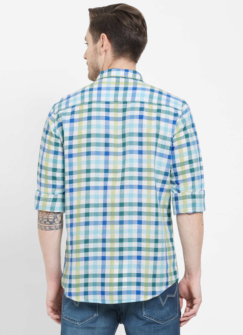 Arctic Cotton Linen Check Shirt, , large image number 1