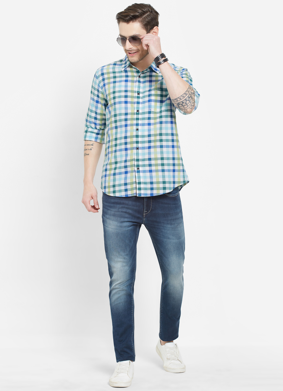 Arctic Cotton Linen Check Shirt, , large image number 3