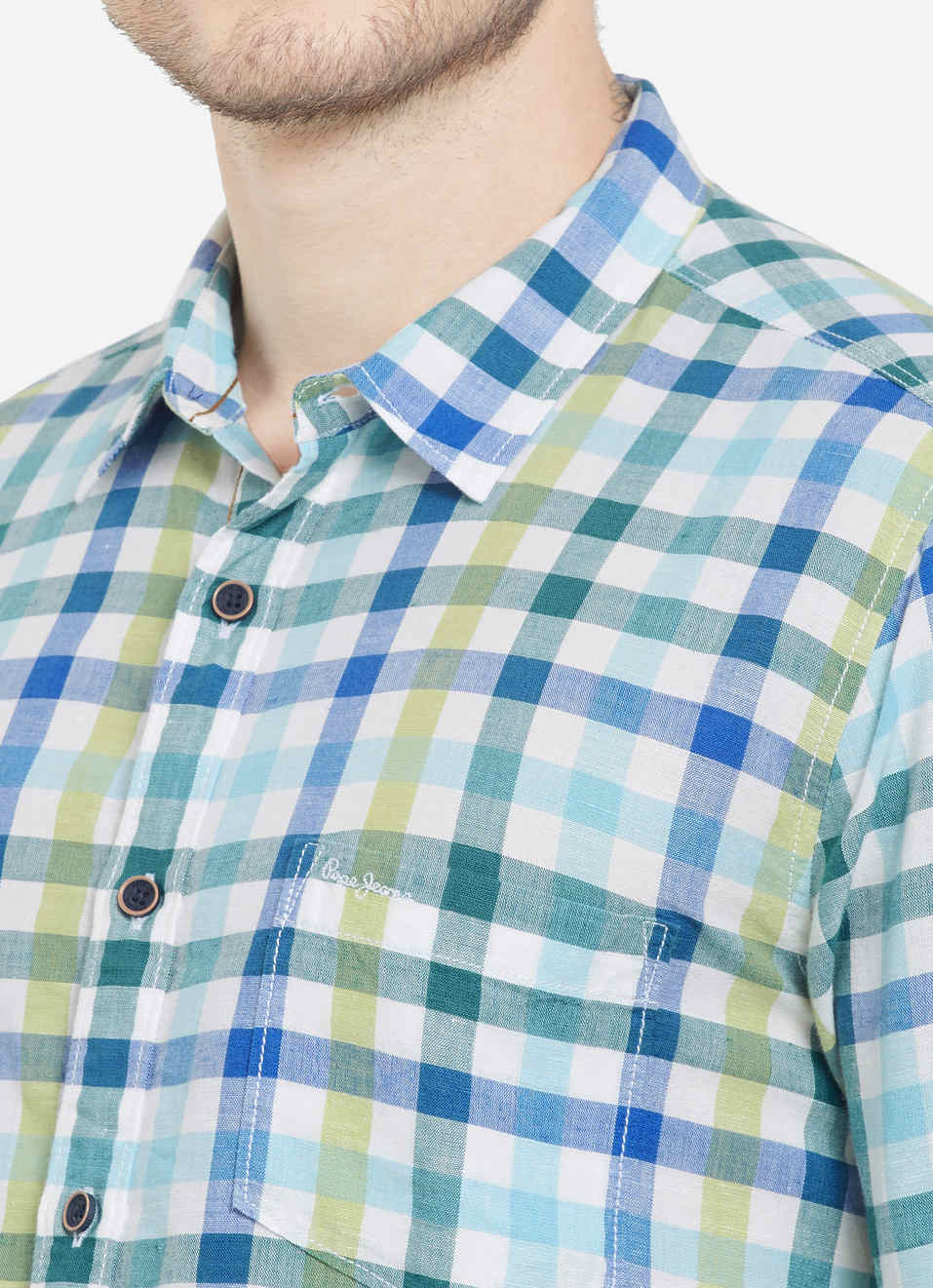 Arctic Cotton Linen Check Shirt, , large image number 5