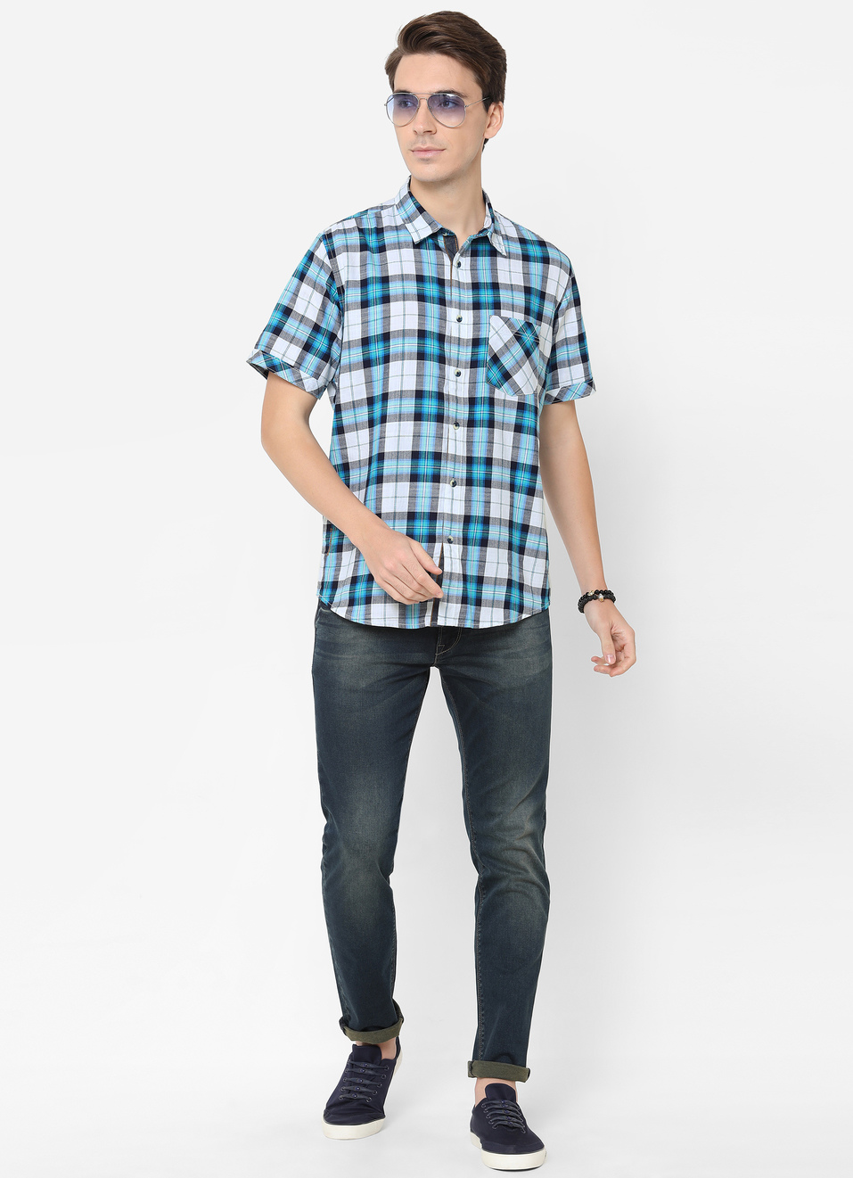 Arch Indigo Check Shirt, , large image number 3