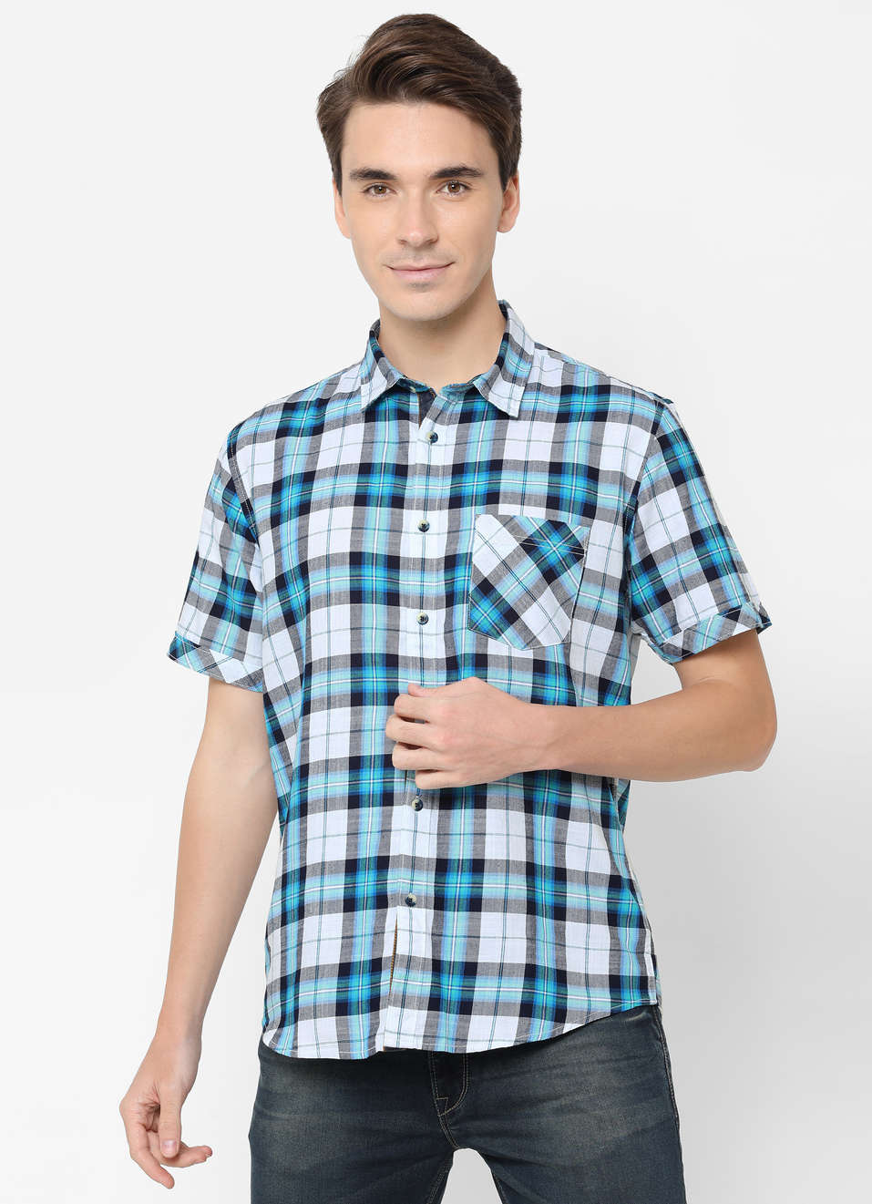 Arch Indigo Check Shirt, , large image number 0