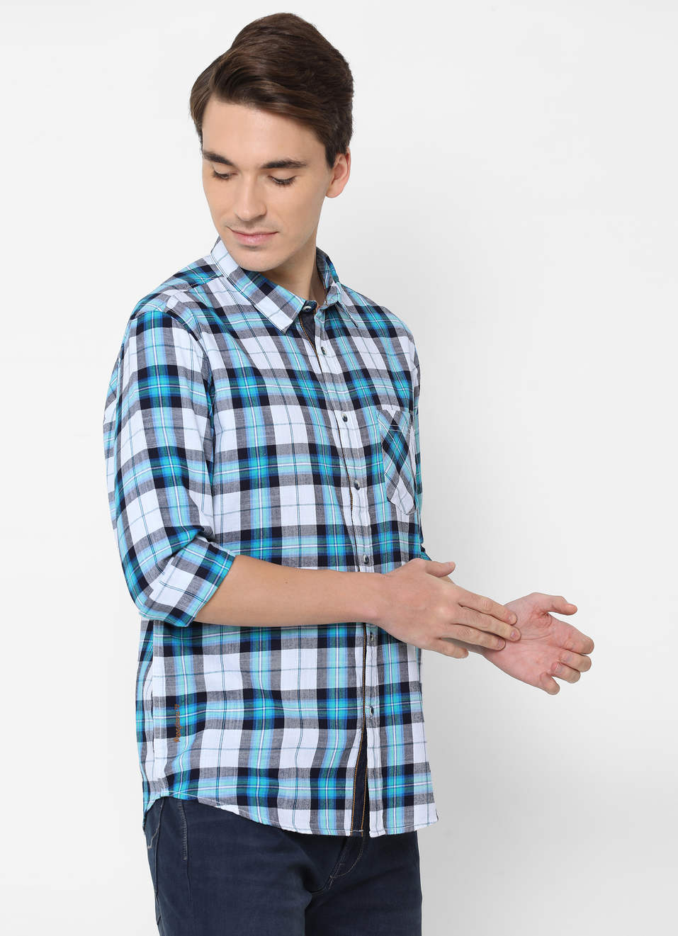 Arch Indigo Check Shirt, , large image number 6