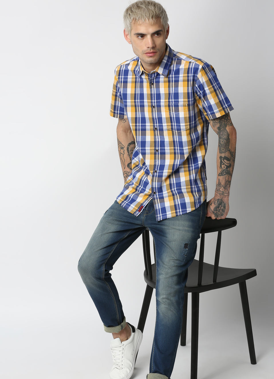 Mink Y/D Peached Checks Shirt, , large image number 2