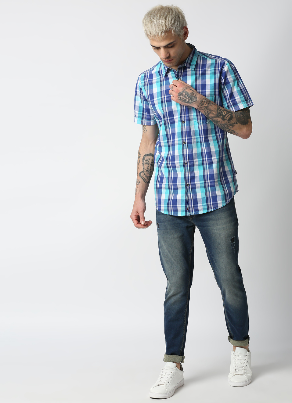 Mink Y/D Peached Checks Shirt, , large image number 3