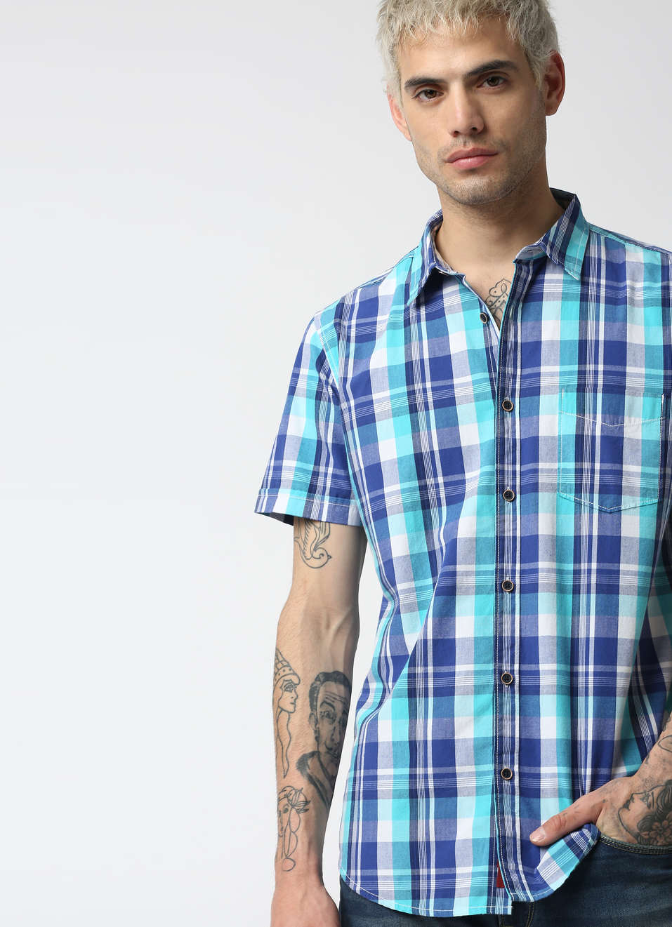 Mink Y/D Peached Checks Shirt, , large image number 0