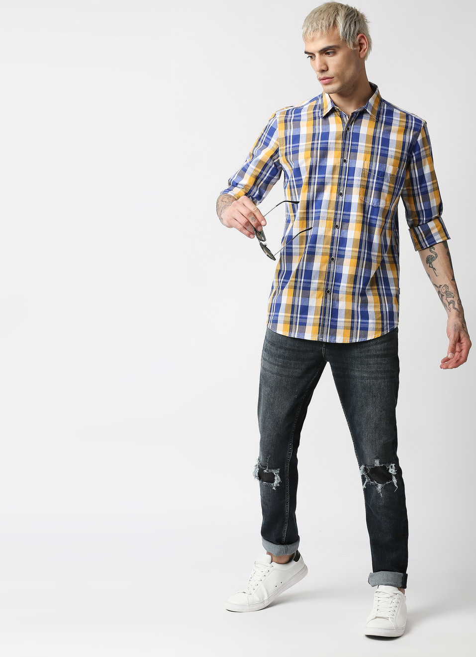 Mink Y/D Peached Checks Shirt, , large image number 3