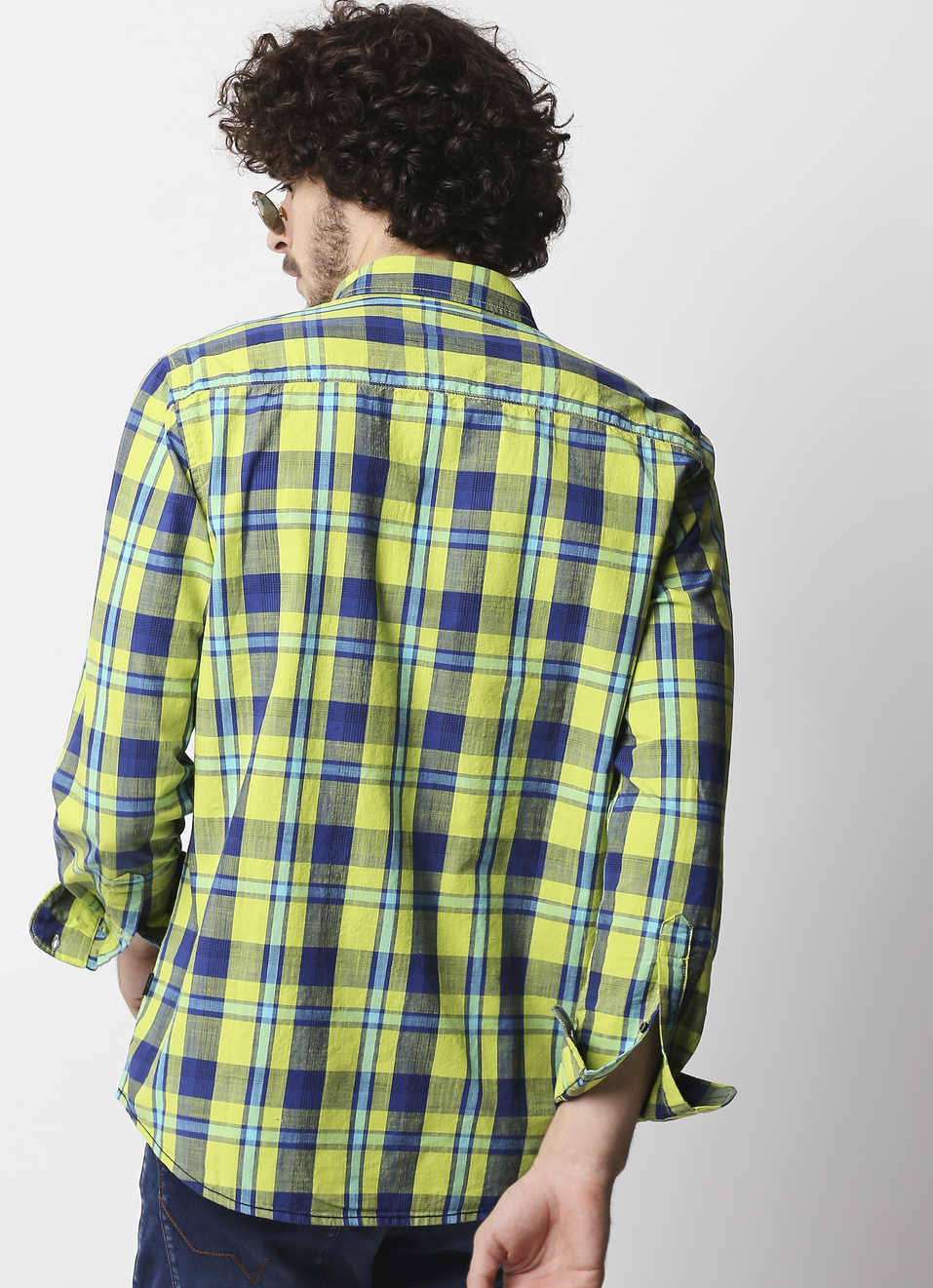 Max Y/D Solid Slub Checks Shirt, , large image number 1