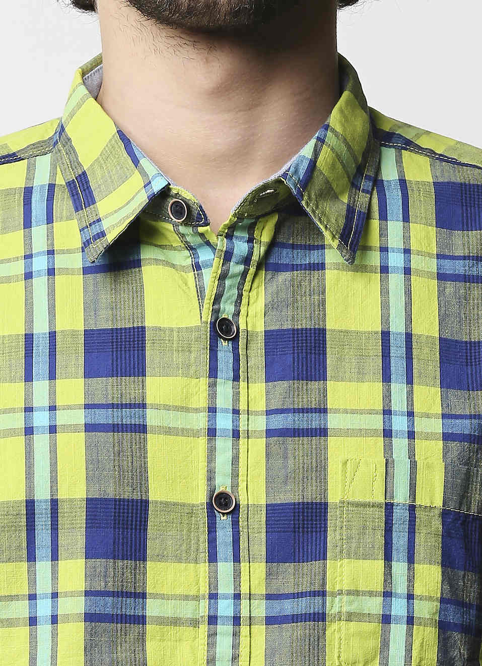 Max Y/D Solid Slub Checks Shirt, , large image number 4