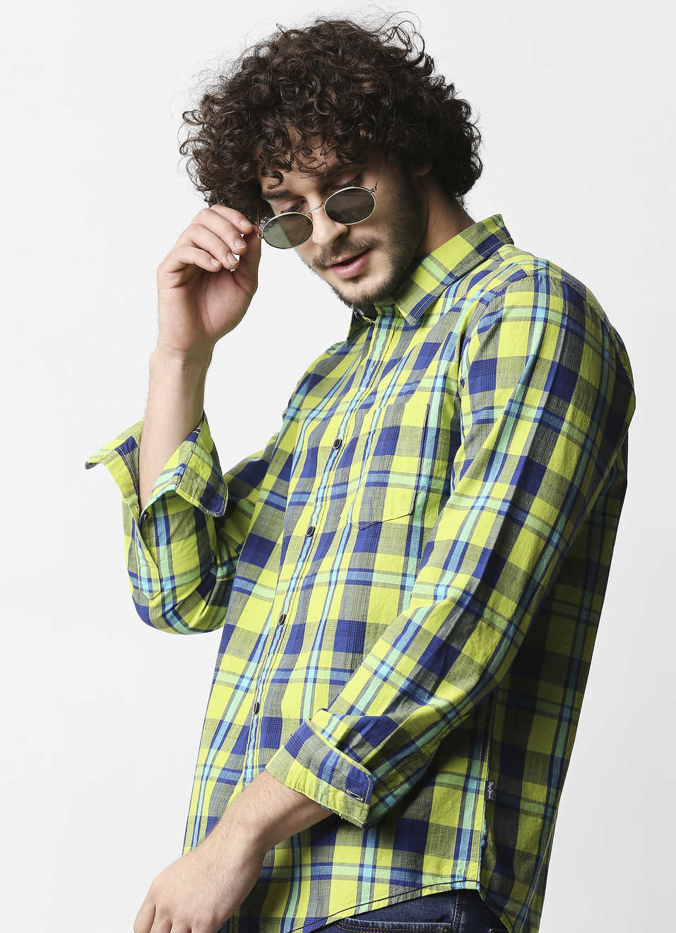 Max Y/D Solid Slub Checks Shirt, , large image number 0