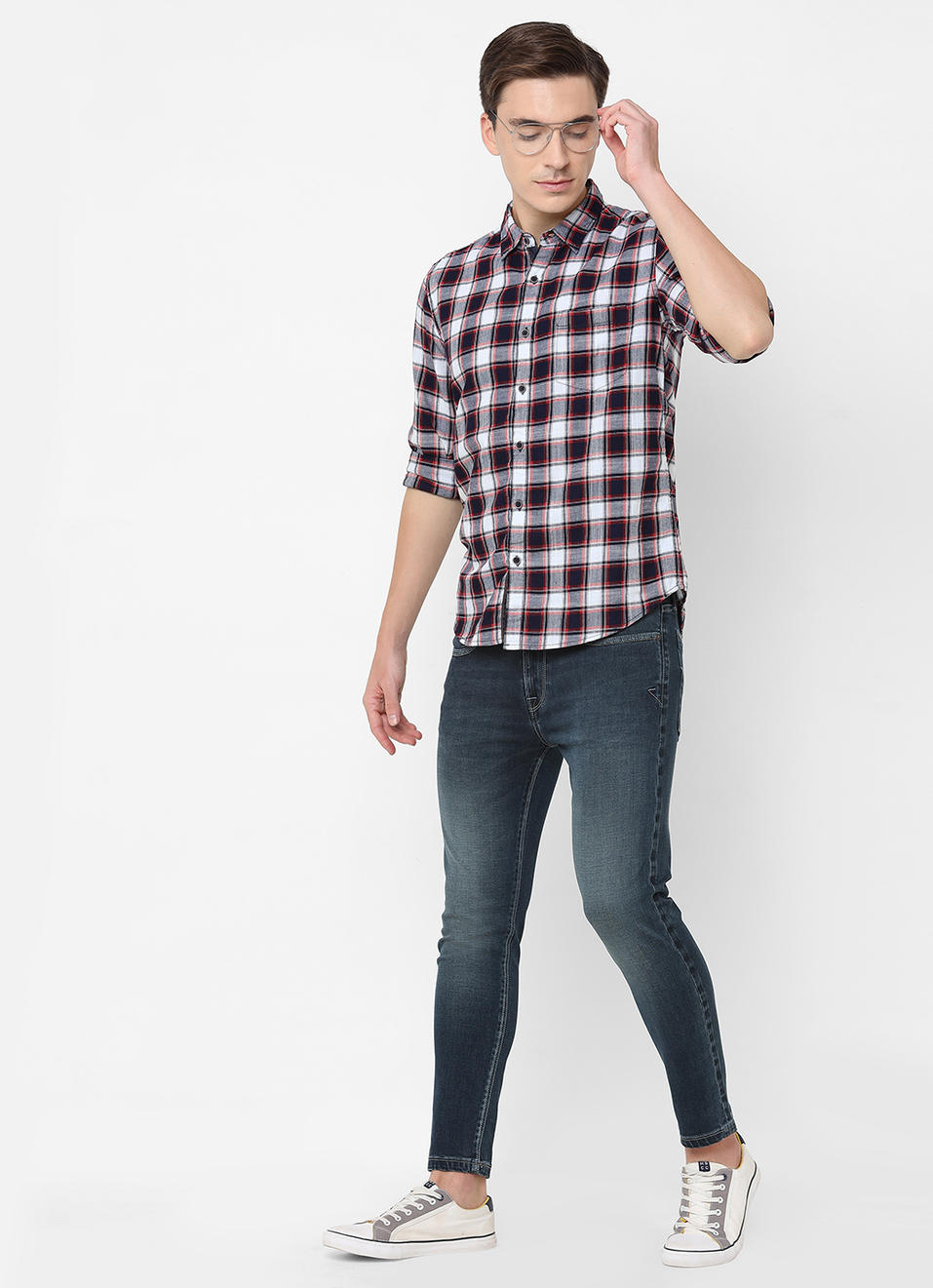 Martel Indigo Slub Checks Shirt, , large image number 3