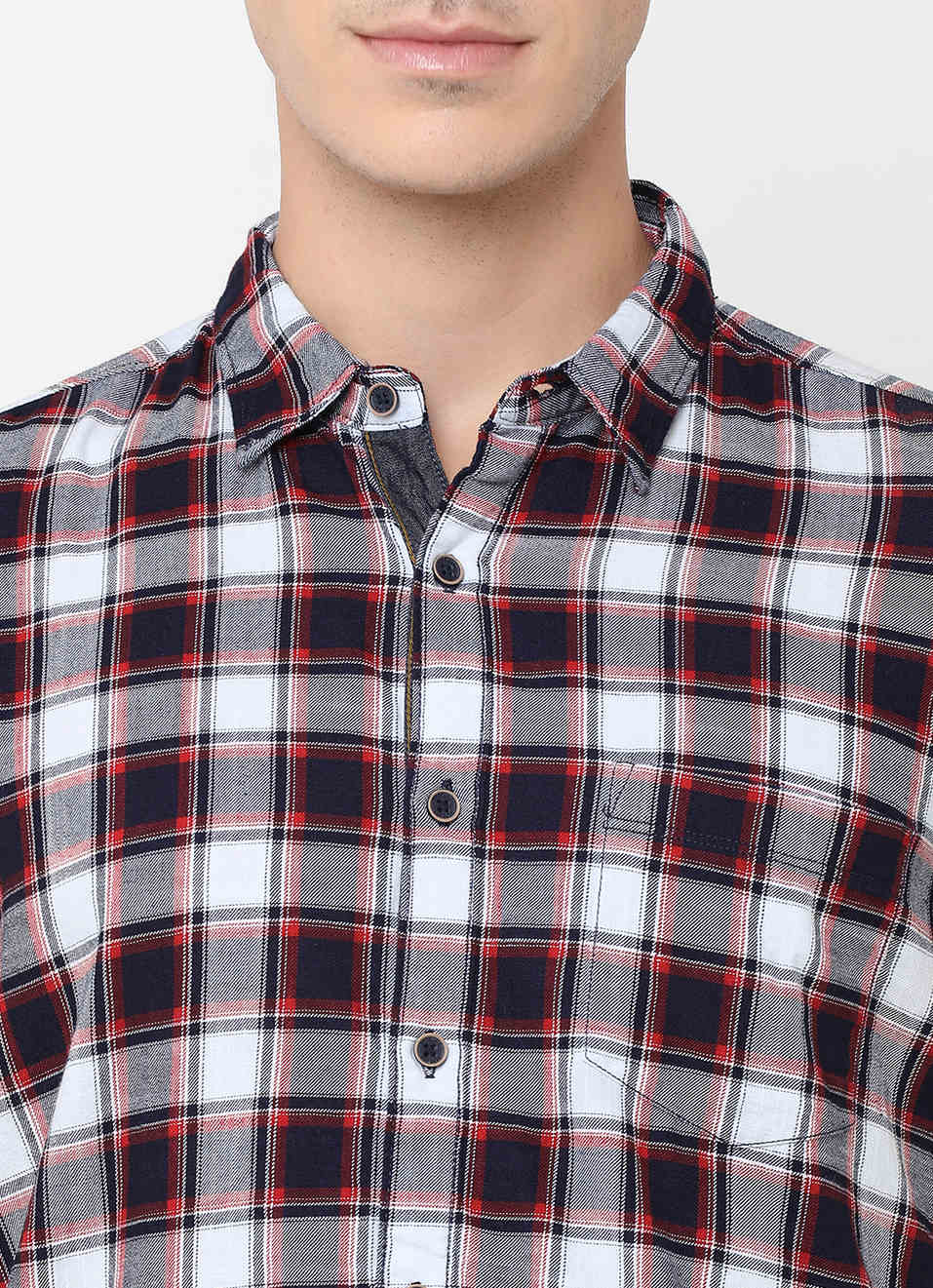 Martel Indigo Slub Checks Shirt, , large image number 4