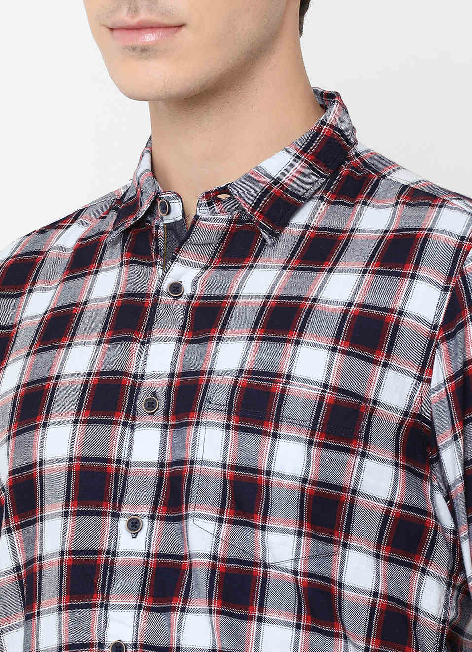 Martel Indigo Slub Checks Shirt, , large image number 5