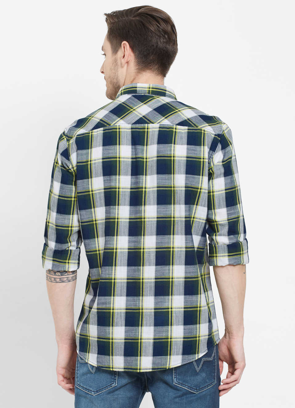 Kiedis Indigo Slub Checks Shirt, , large image number 1