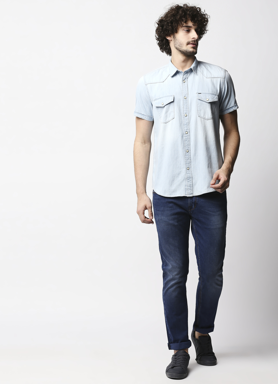 Hank Casual Denim Shirt, , large image number 3