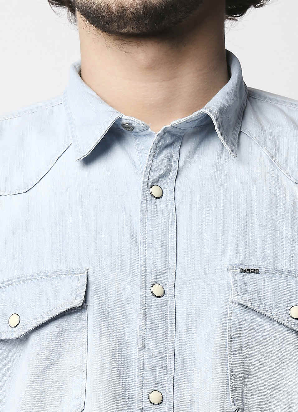 Hank Casual Denim Shirt, , large image number 4