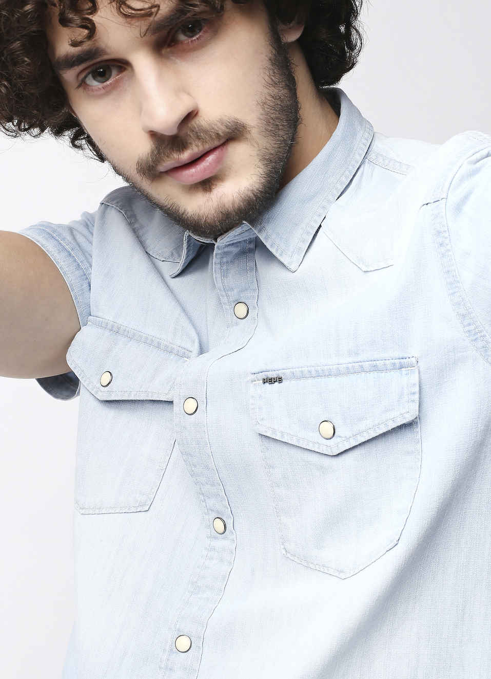 Hank Casual Denim Shirt, , large image number 0