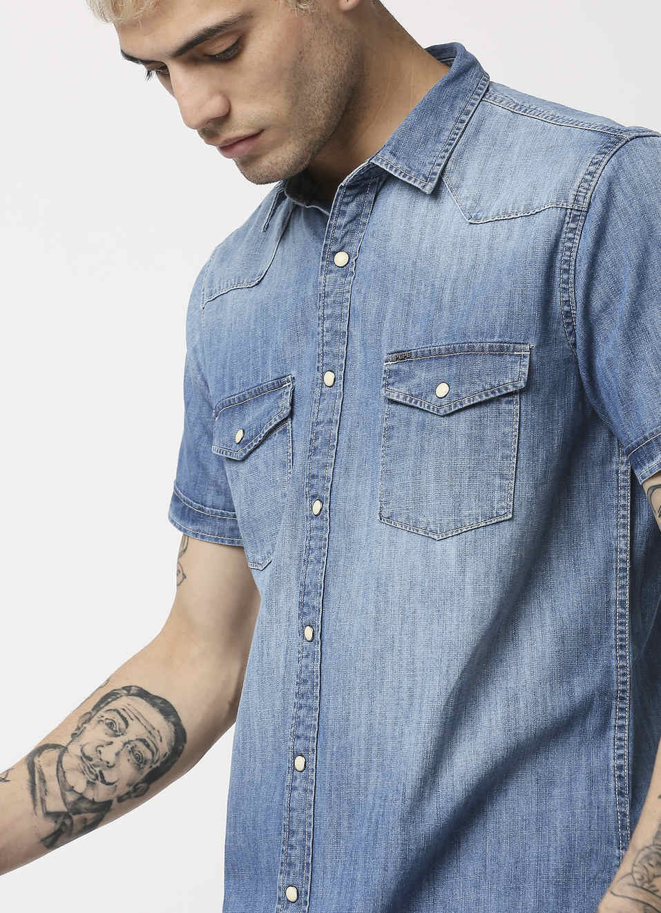 Hank Casual Denim Shirt, , large image number 2