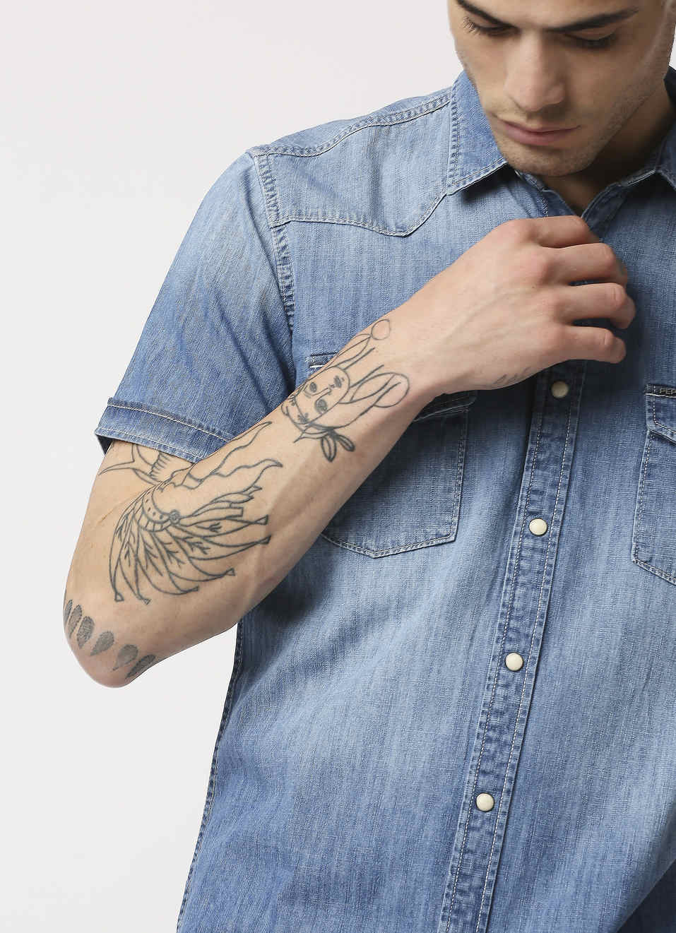 Hank Casual Denim Shirt, , large image number 0