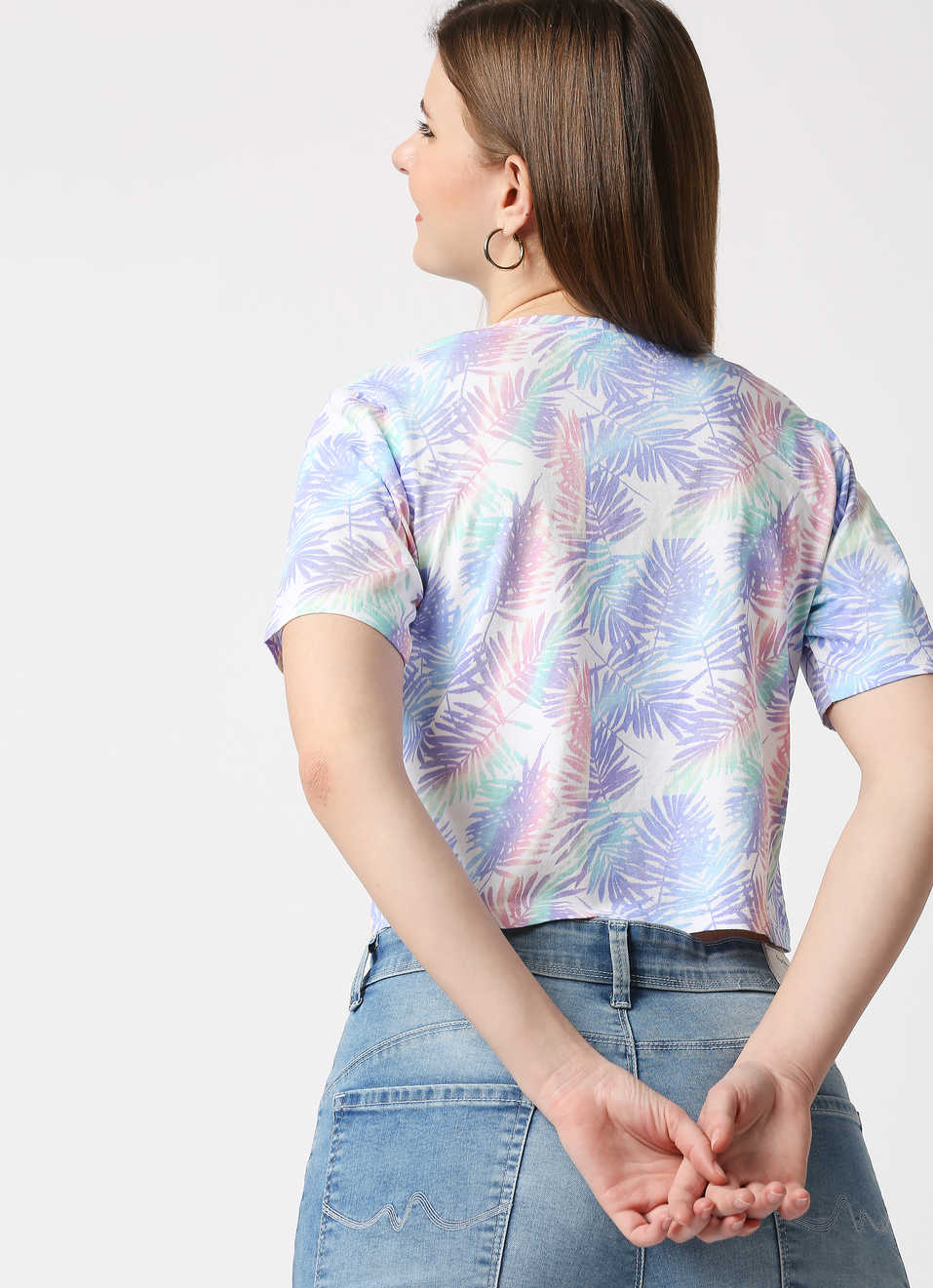 Glenda Cropped Printed T-Shirt, , large image number 1